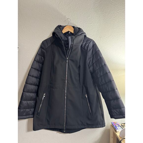 Calvin Klein Performance Hooded Black Coat Size XL - Picture 2 of 4